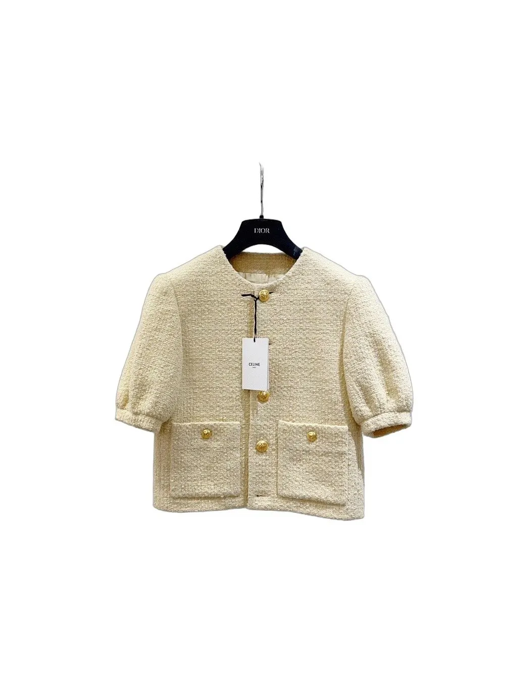 Celine Yellow Wool Jacket Yellow Wool Never worn, with tag - Front View