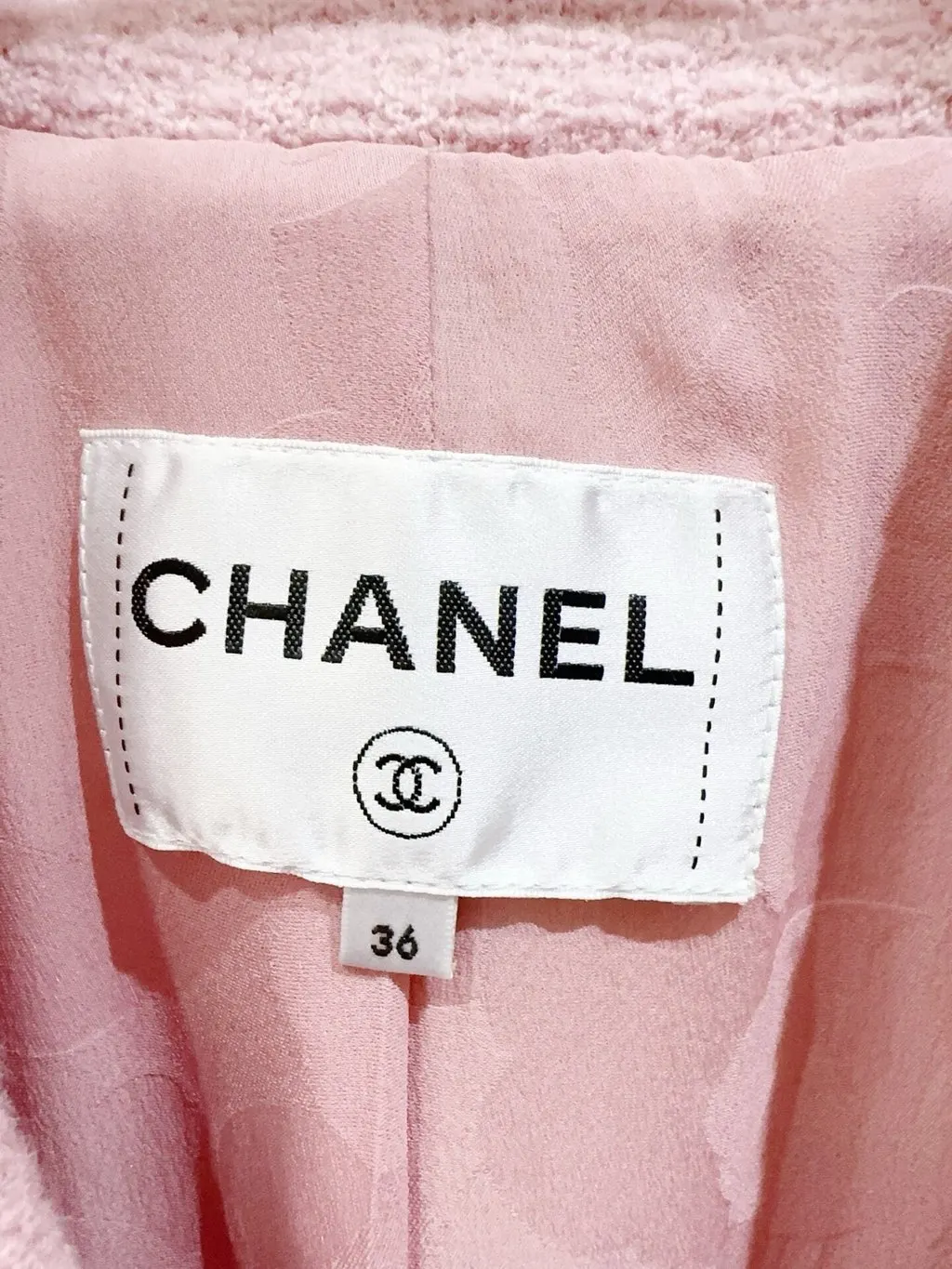 Chanel Pink Tweed Jacket Pink Tweed Very good - Back View