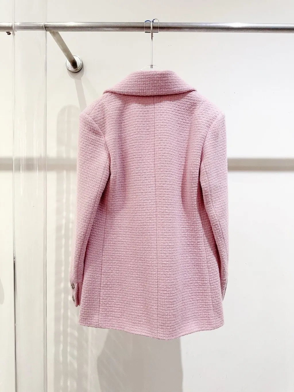 Chanel Pink Tweed Jacket Pink Tweed Very good - Model View