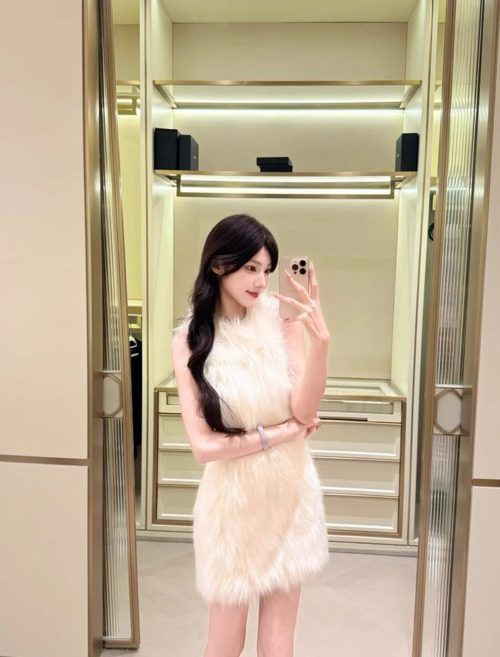 Saint Laurent Polyester Dress MultiColor Polyester Very good - Box View