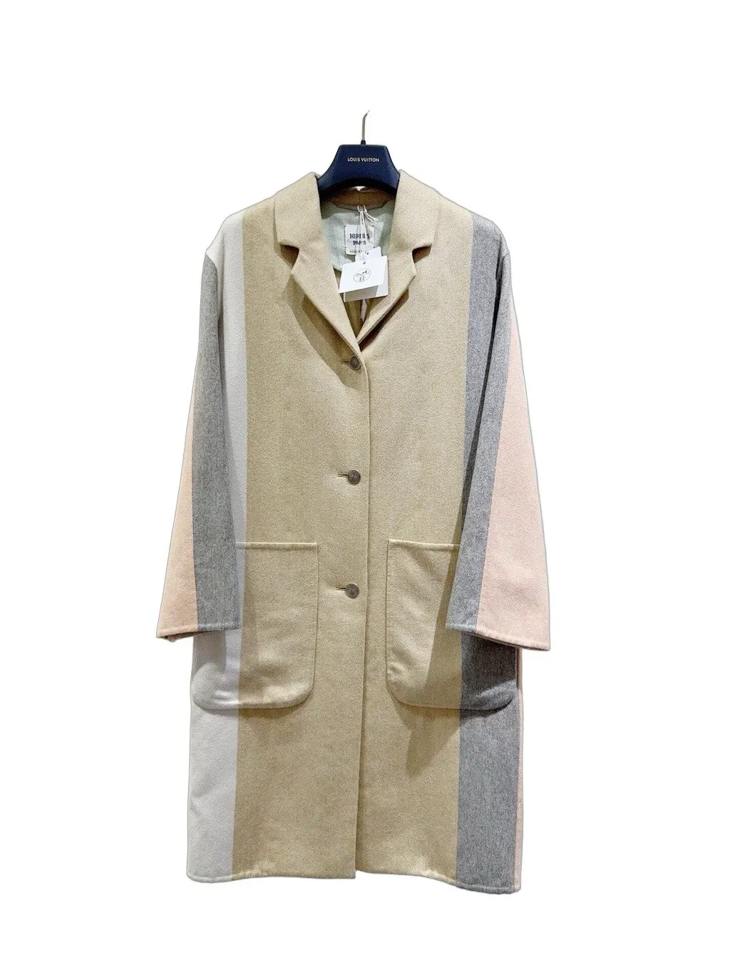 Hermes Cashmere Coat MultiColor Cashmere Never worn, with tag - Front View