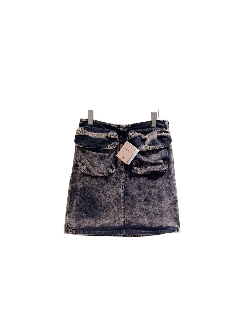 Miu Miu Grey Denim Skirt Grey Denim Never worn, with tag - Front View