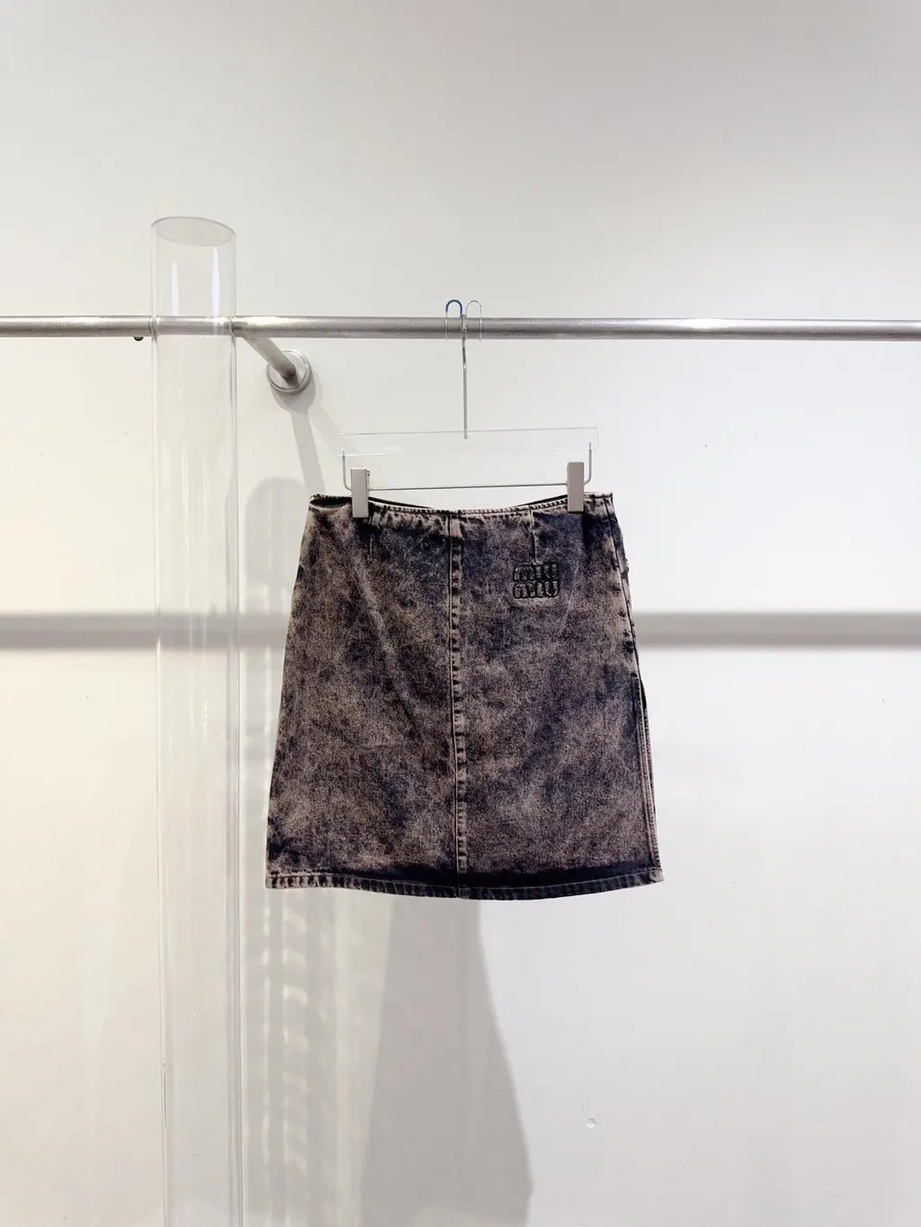 Miu Miu Grey Denim Skirt Grey Denim Never worn, with tag - Back View