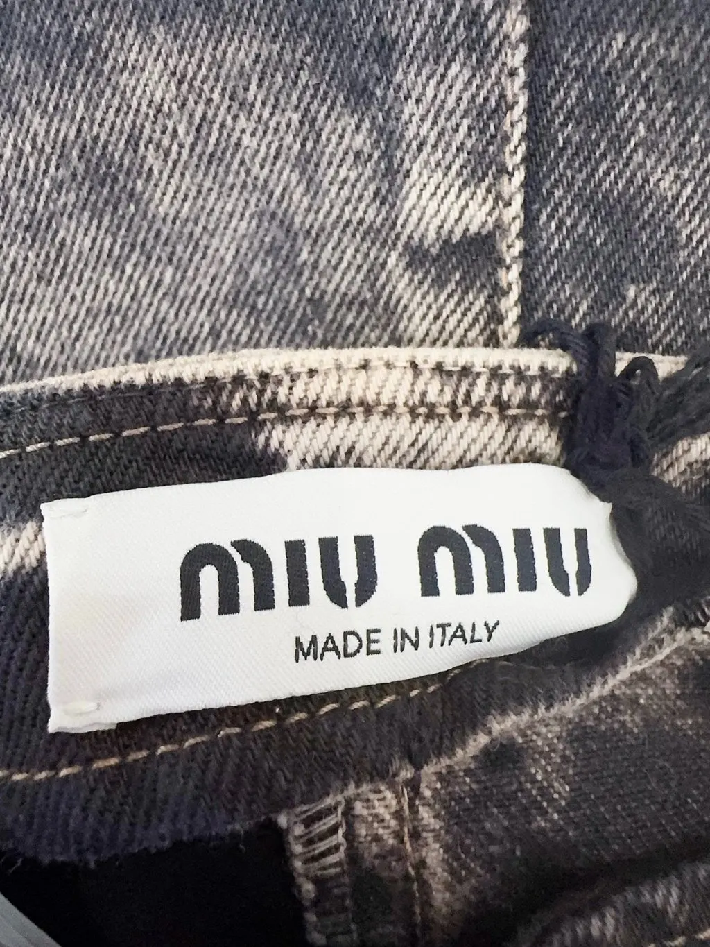 Miu Miu Grey Denim Skirt Grey Denim Never worn, with tag - Model View