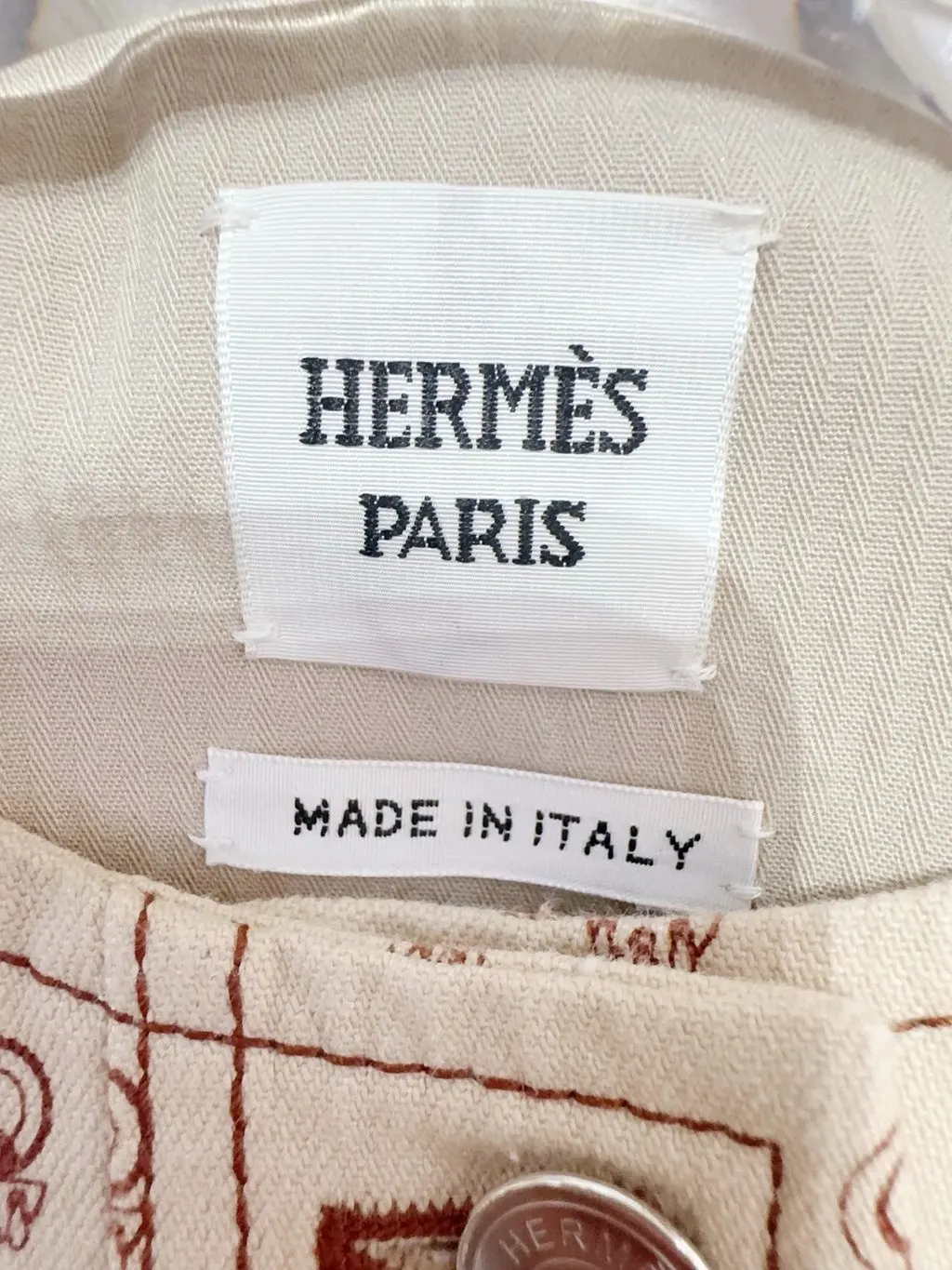 Hermes Cotton Coat MultiColor Cotton Never worn, with tag - Back View