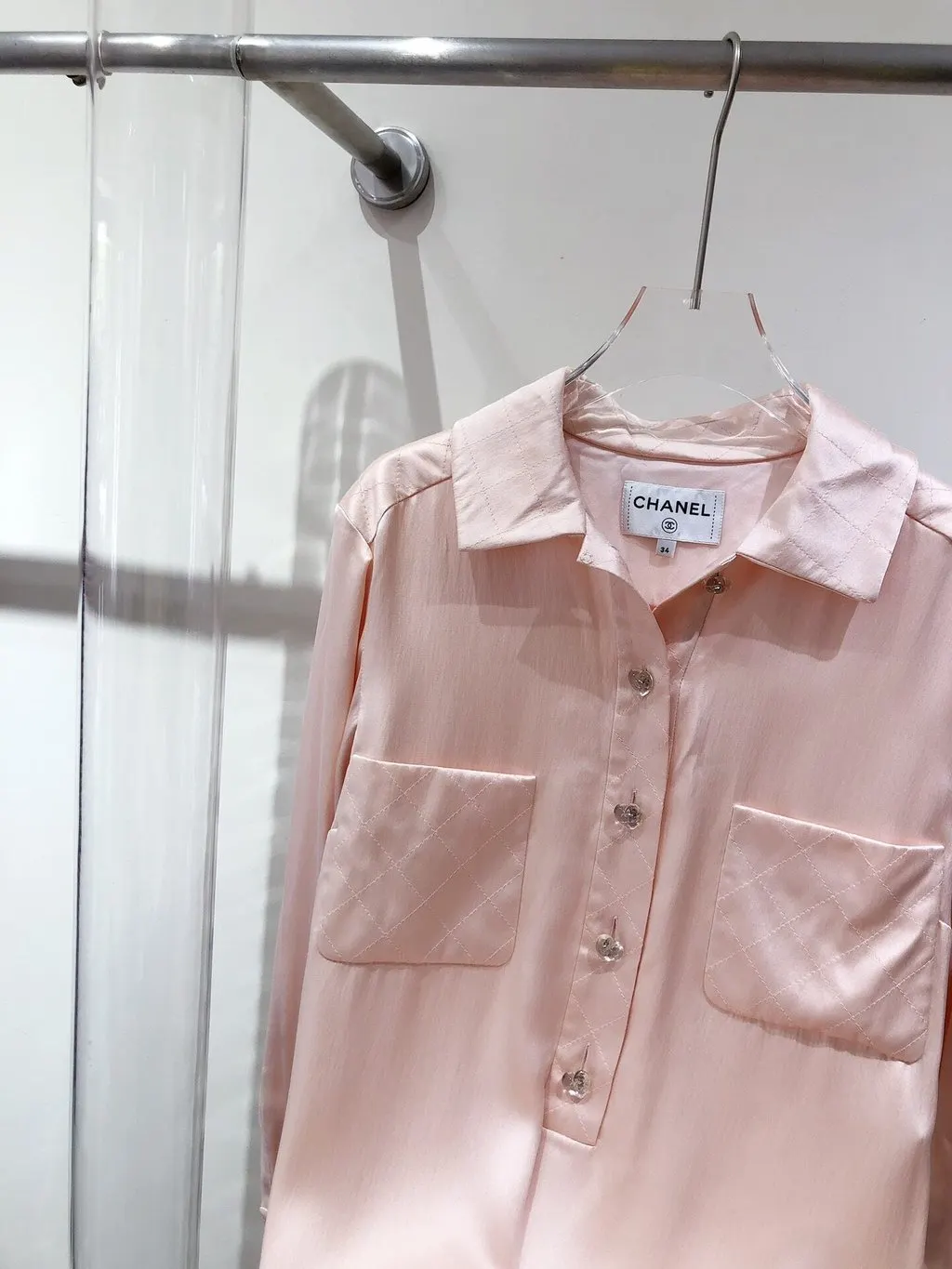 Chanel Pink Silk Dress Pink Silk Very good - Inside View