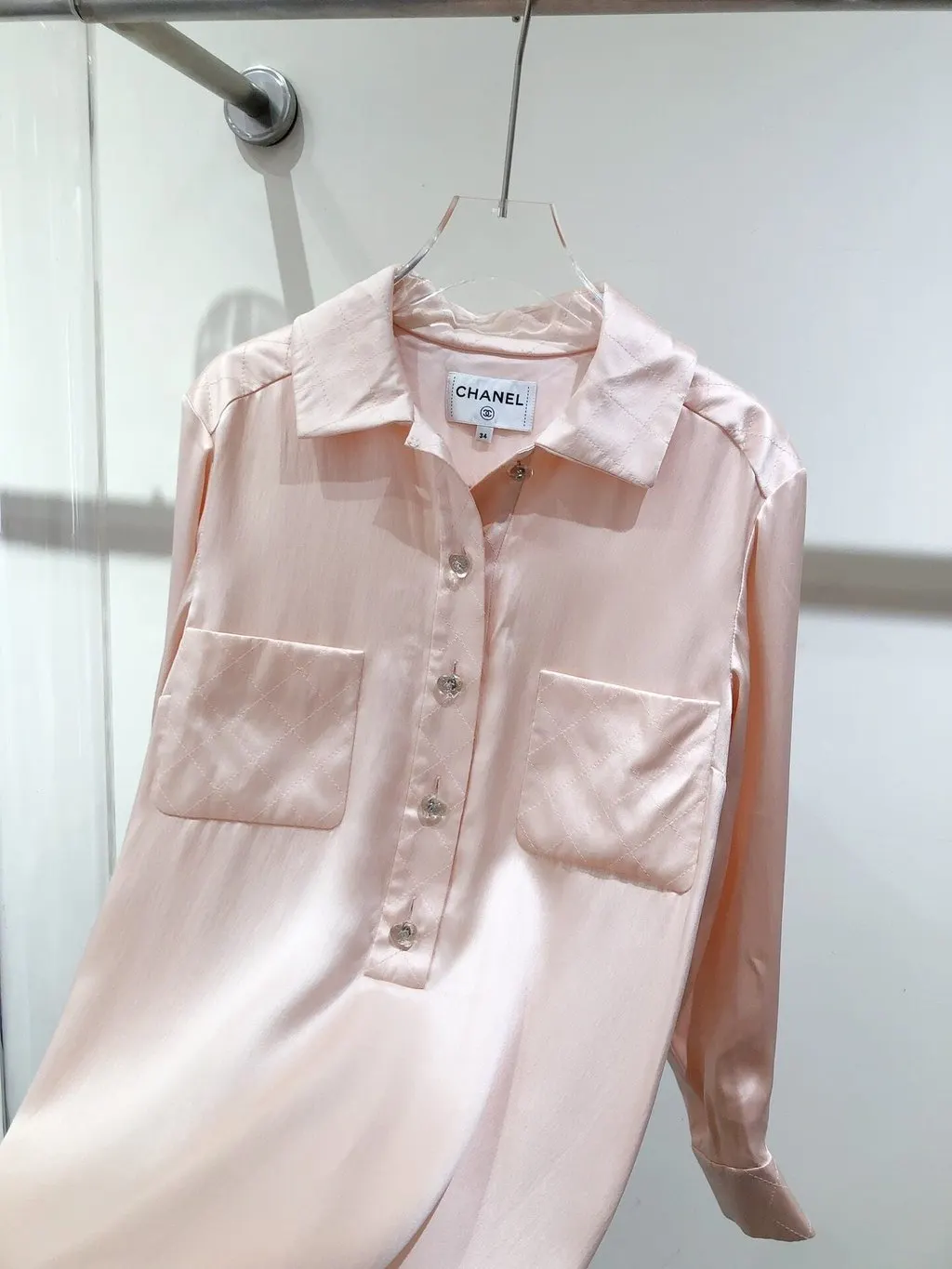 Chanel Pink Silk Dress Pink Silk Very good - Model View