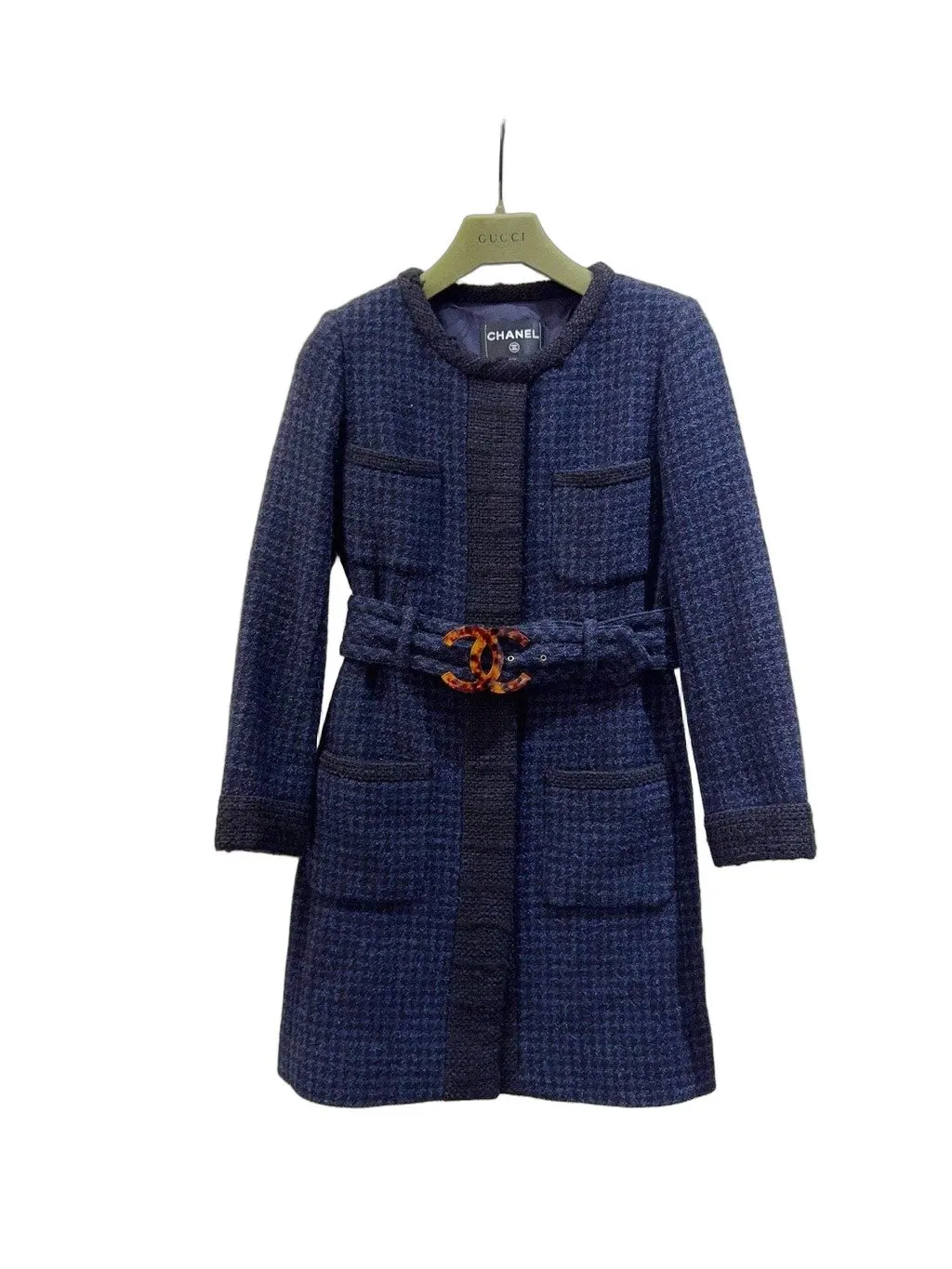Chanel Wool Coat MultiColor Wool Very good - Front View