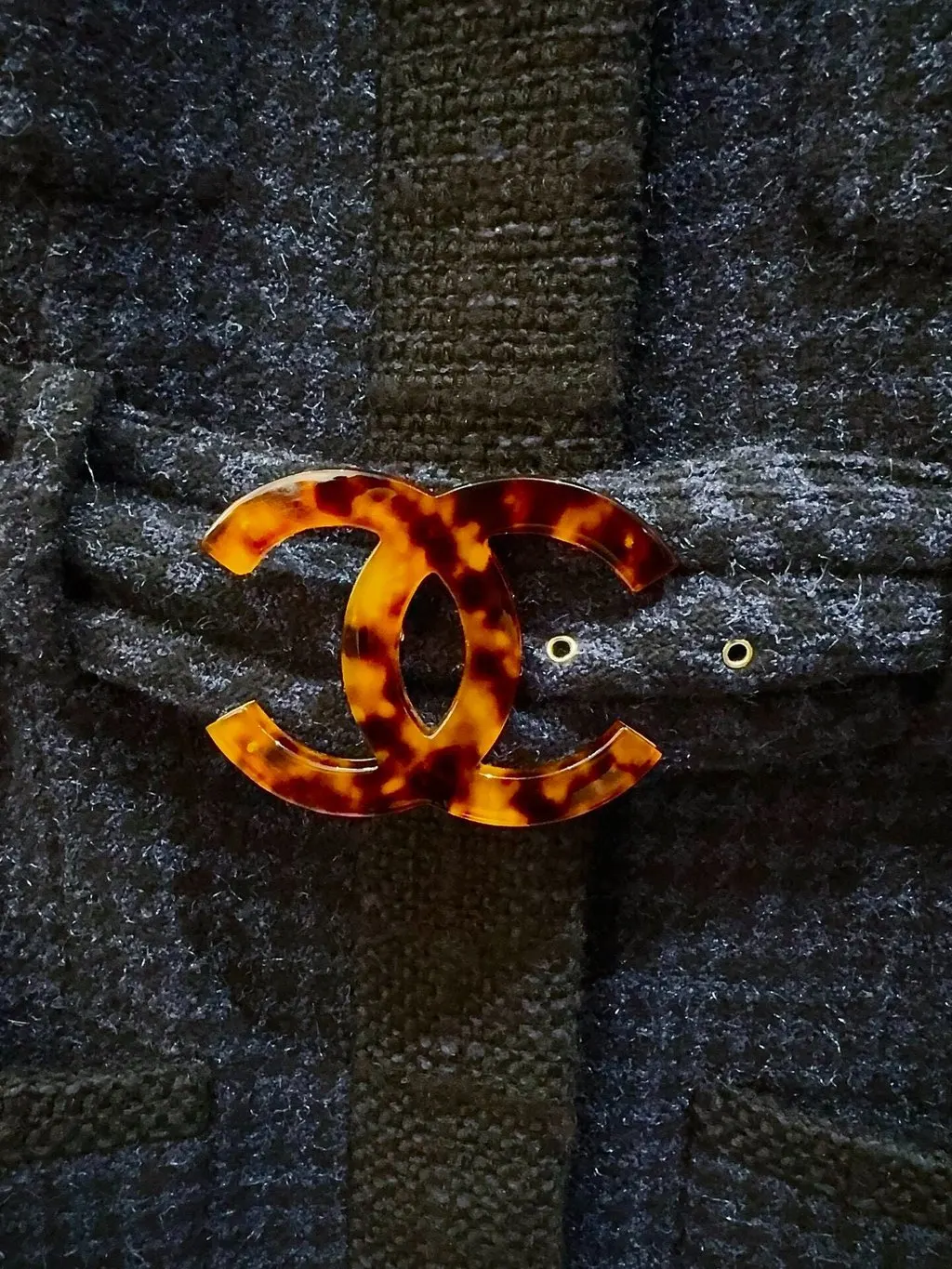 Chanel Wool Coat MultiColor Wool Very good - Back View