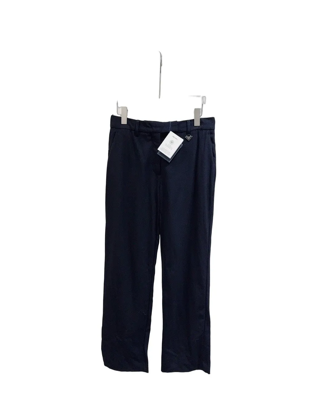 Prada Black Cotton Trousers Black Cotton Never worn, with tag - Front View