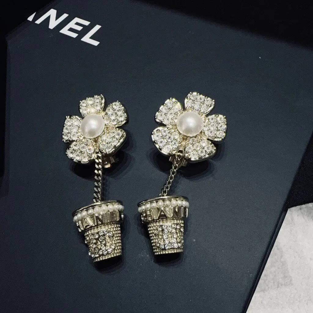 Chanel Crystal Earrings MultiColor Crystal Never worn - Back View