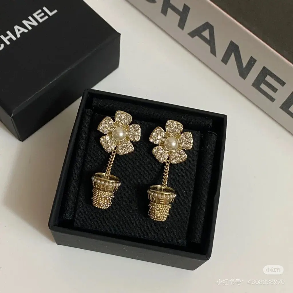 Chanel Crystal Earrings MultiColor Crystal Never worn - Box View