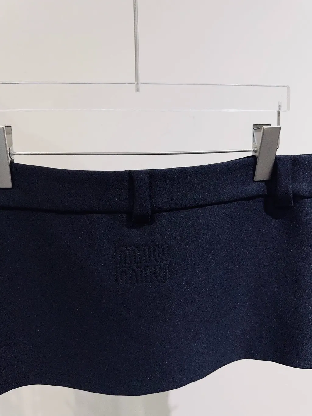 Miu Miu Black Denim Skirt Black Denim Never worn - Model View