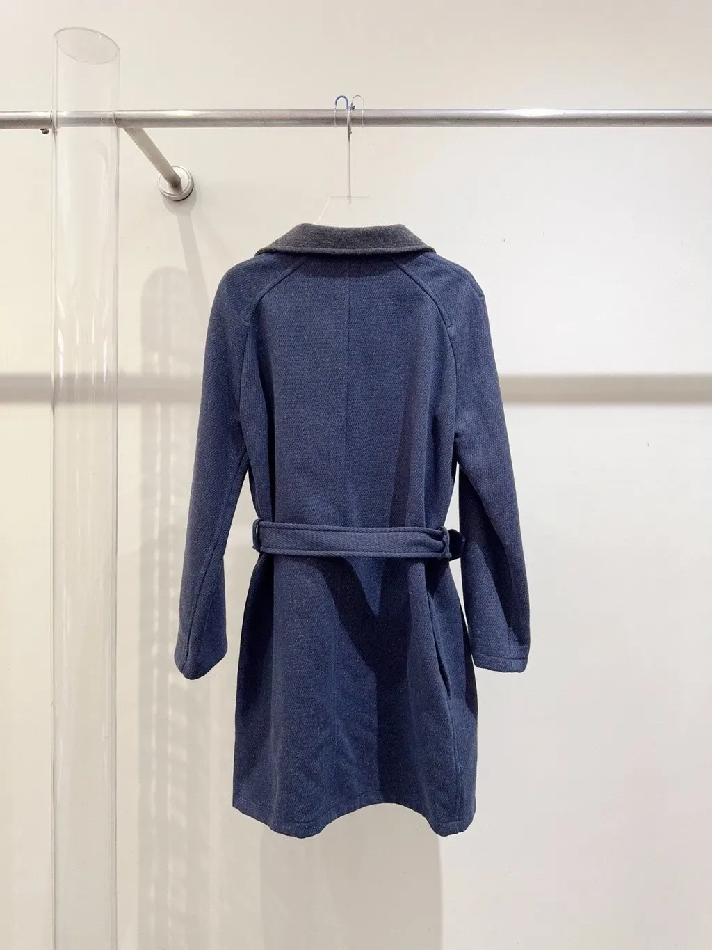 Hermes Navy Cotton Coat Navy Cotton Never worn, with tag - Model View