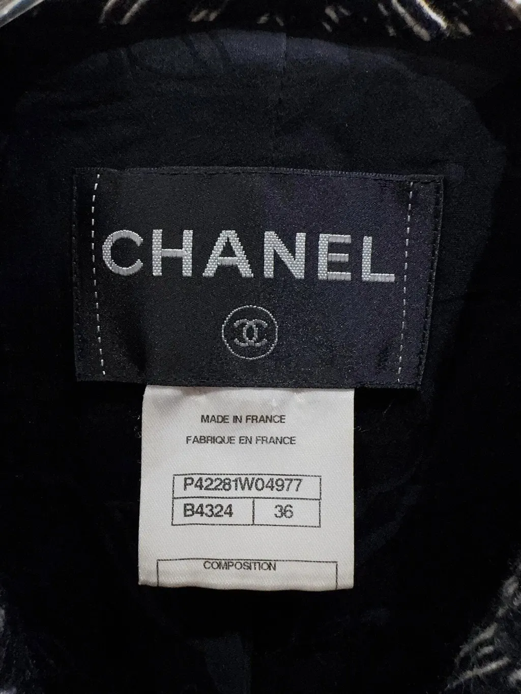 Chanel Tweed Jacket MultiColor Tweed Very good - Back View