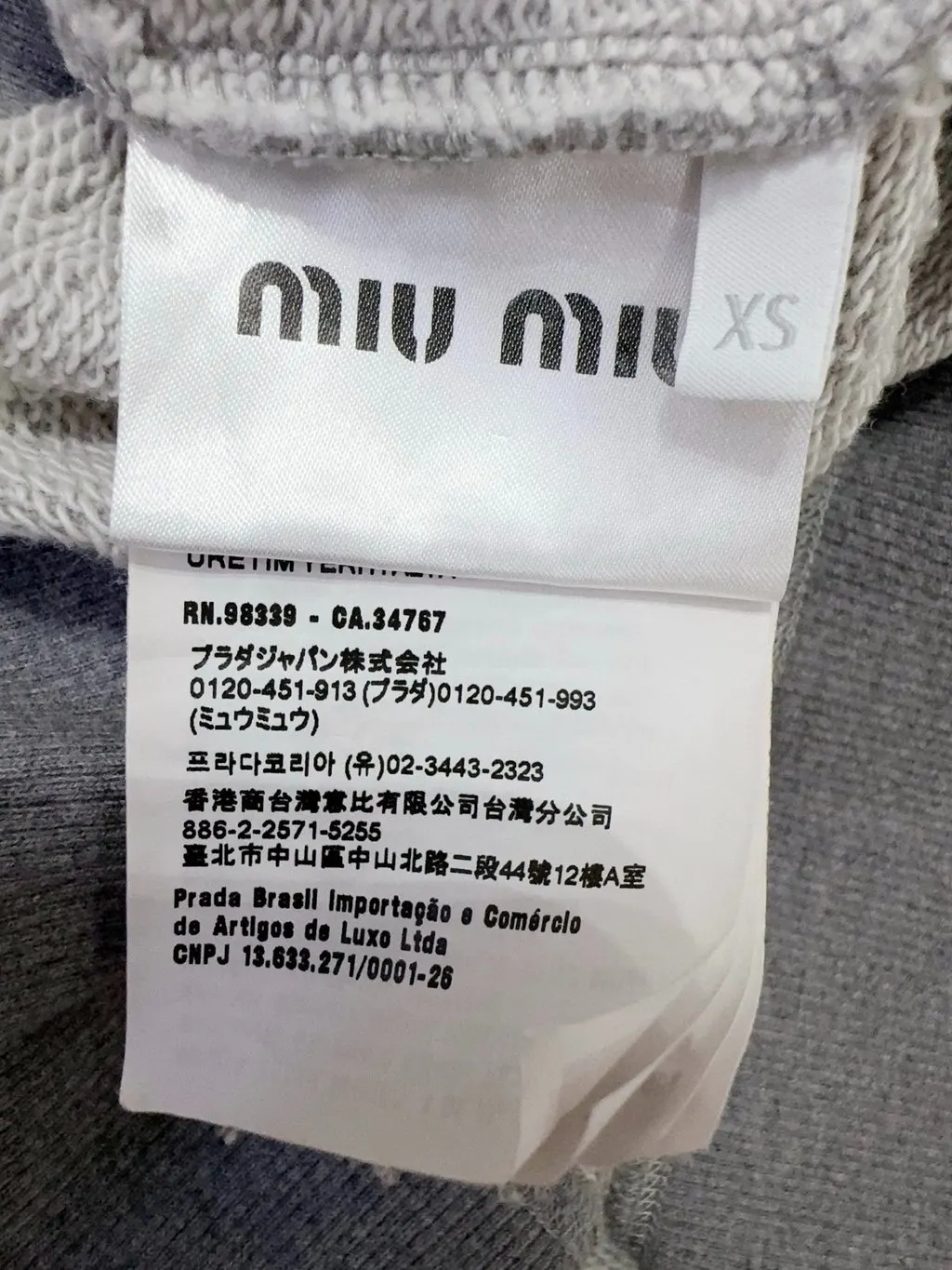 Miu Miu Grey Cotton Knitwear Grey Cotton Never worn, with tag - Box View