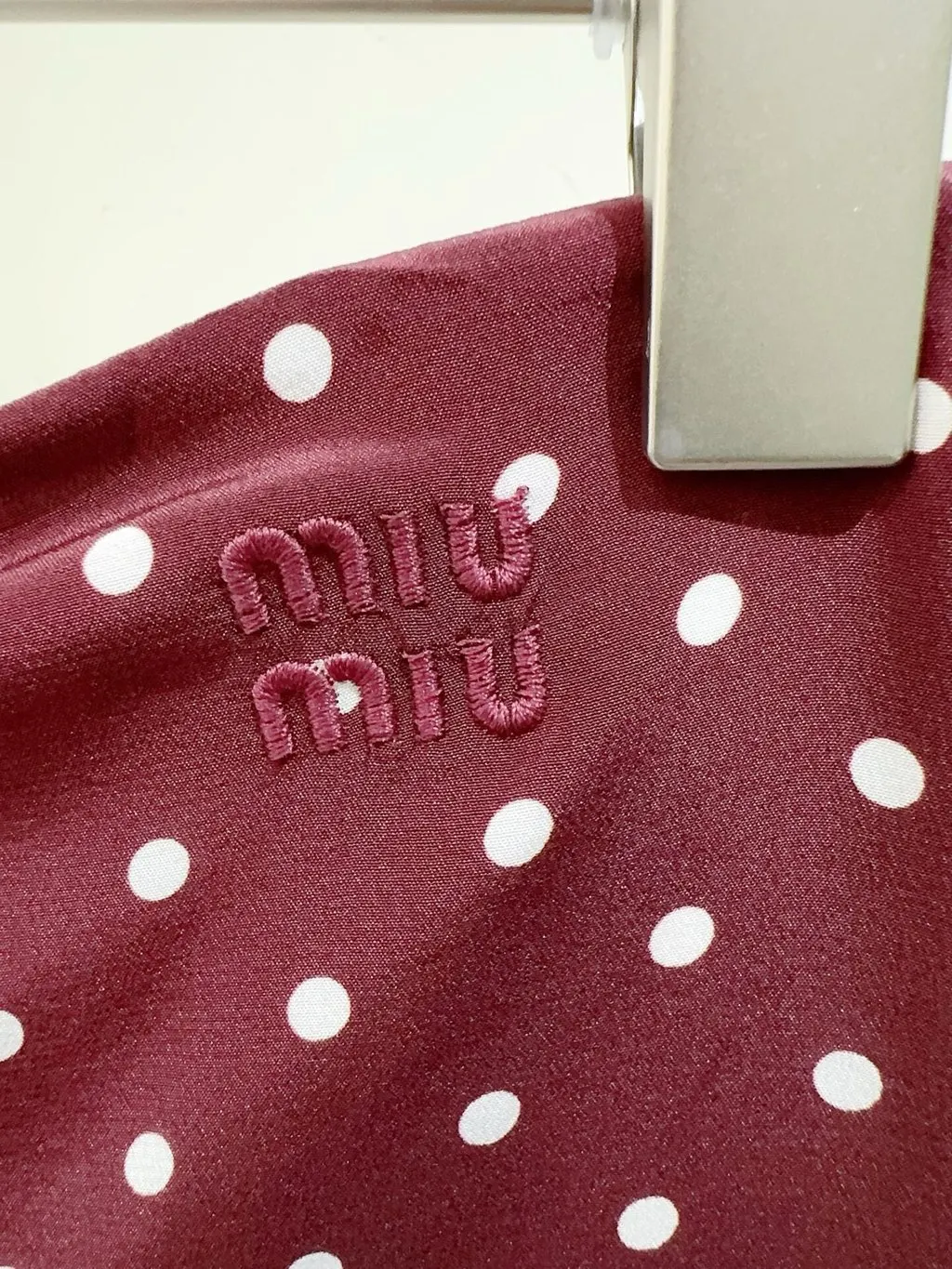 Miu Miu Burgundy Silk Skirt Burgundy Silk Never worn, with tag - Inside View