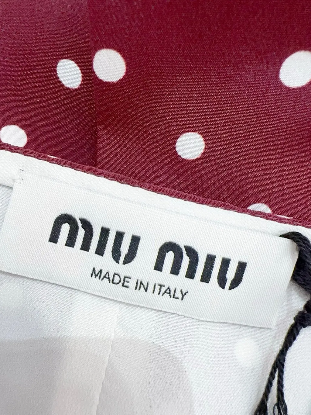 Miu Miu Burgundy Silk Skirt Burgundy Silk Never worn, with tag - Box View