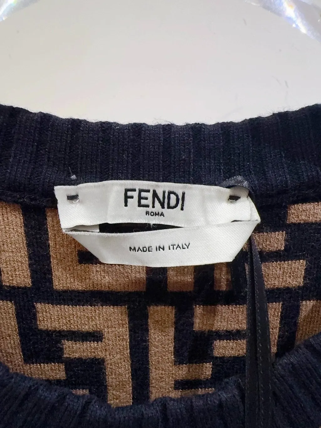 Fendi Brown Wool Dress Brown Wool Never worn, with tag - Back View