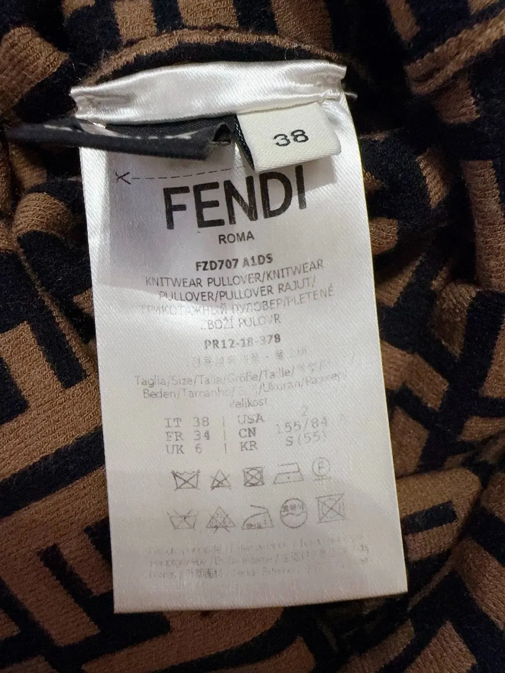 Fendi Brown Wool Dress Brown Wool Never worn, with tag - Model View