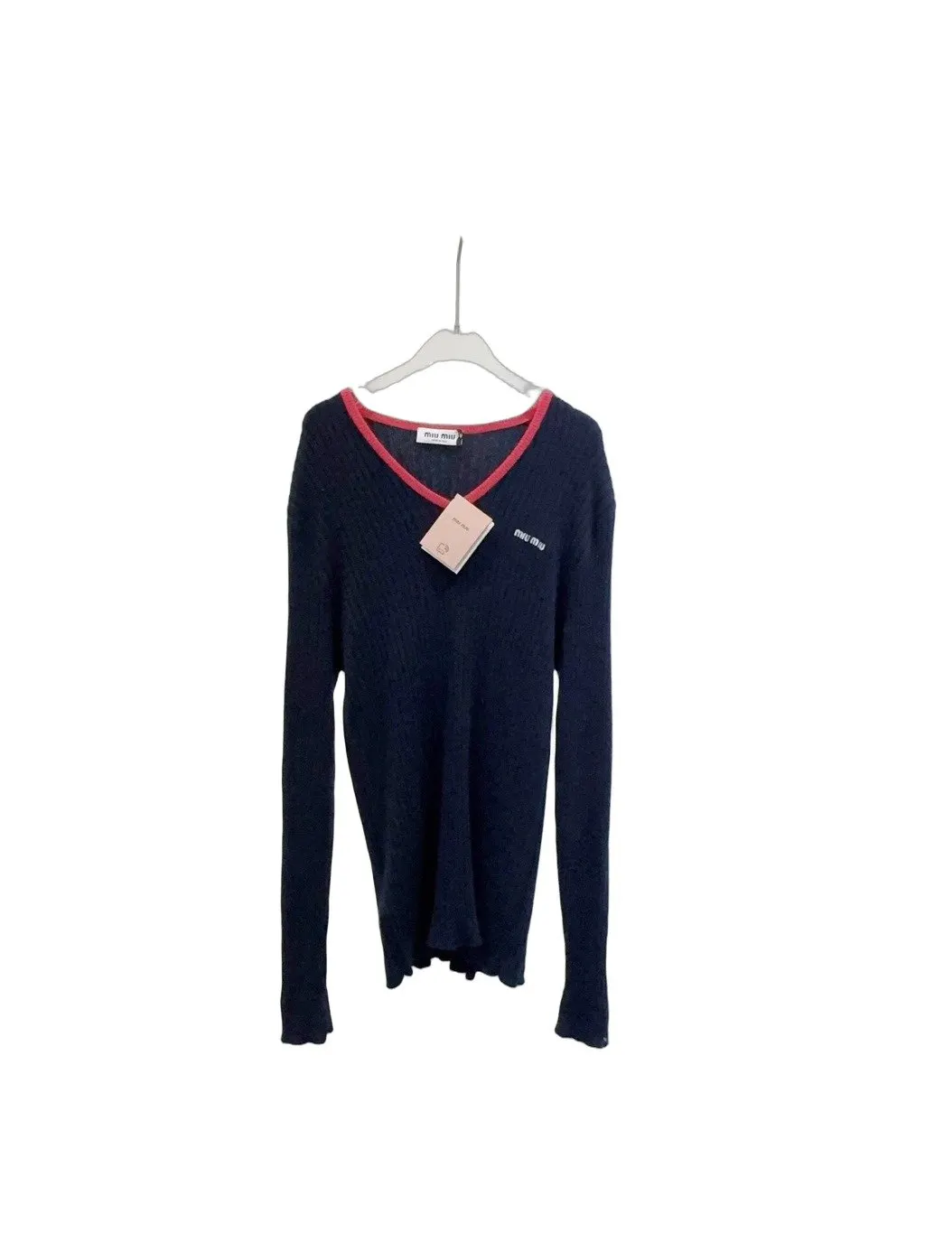 Miu Miu Navy Wool Knitwear Navy Wool Very good - Front View