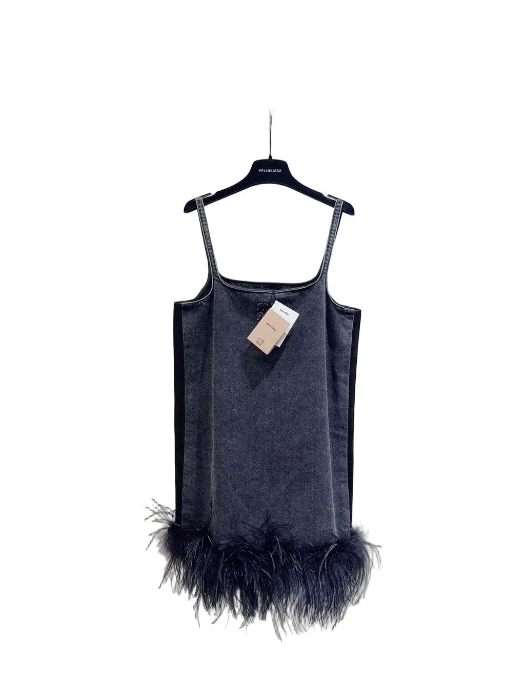 Miu Miu Blue Denim Dress Blue Denim Never worn - Front View