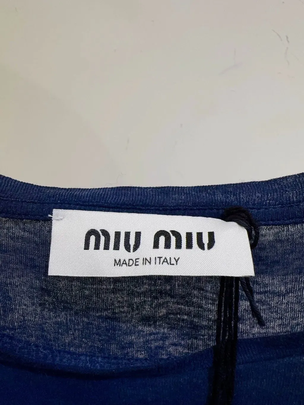 Miu Miu Navy Cotton Top Navy Cotton Never worn - Inside View
