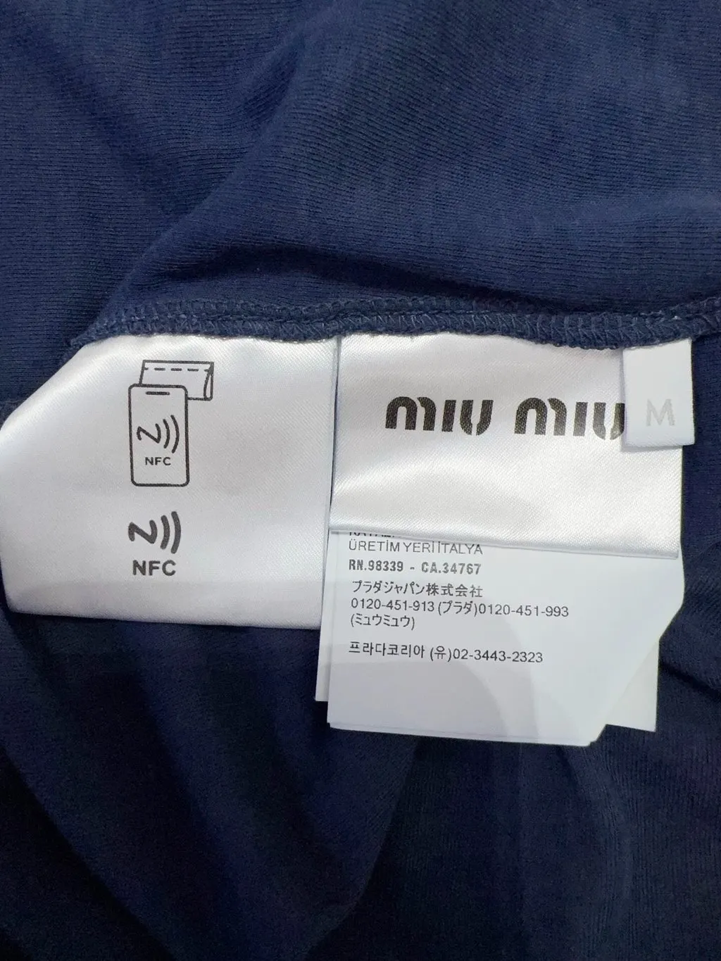 Miu Miu Navy Cotton Top Navy Cotton Never worn - Box View