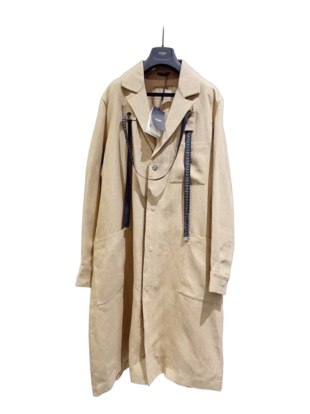 Fendi Camel Wool Coat Camel Wool Never worn, with tag - Front View