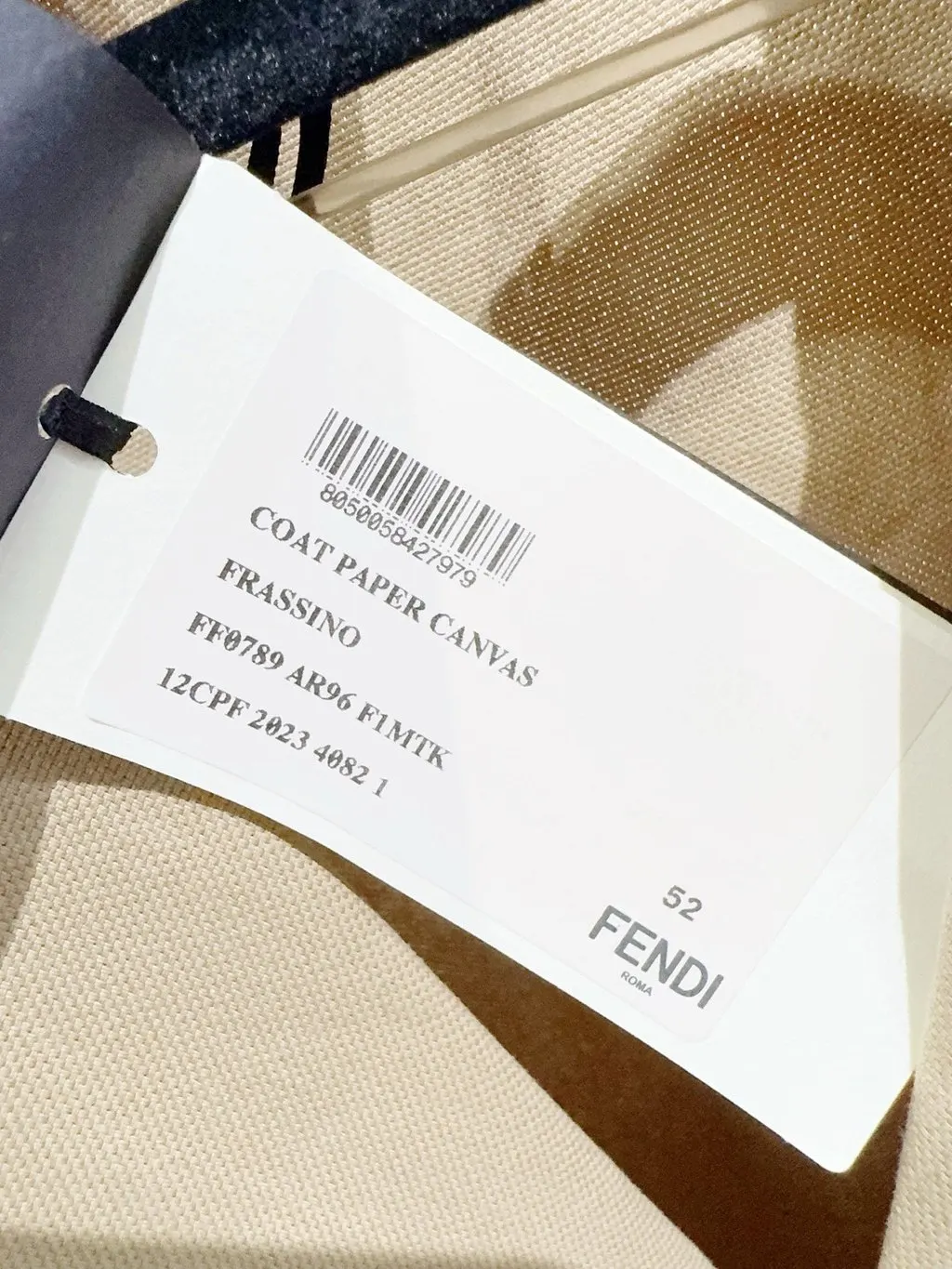 Fendi Camel Wool Coat Camel Wool Never worn, with tag - Inside View