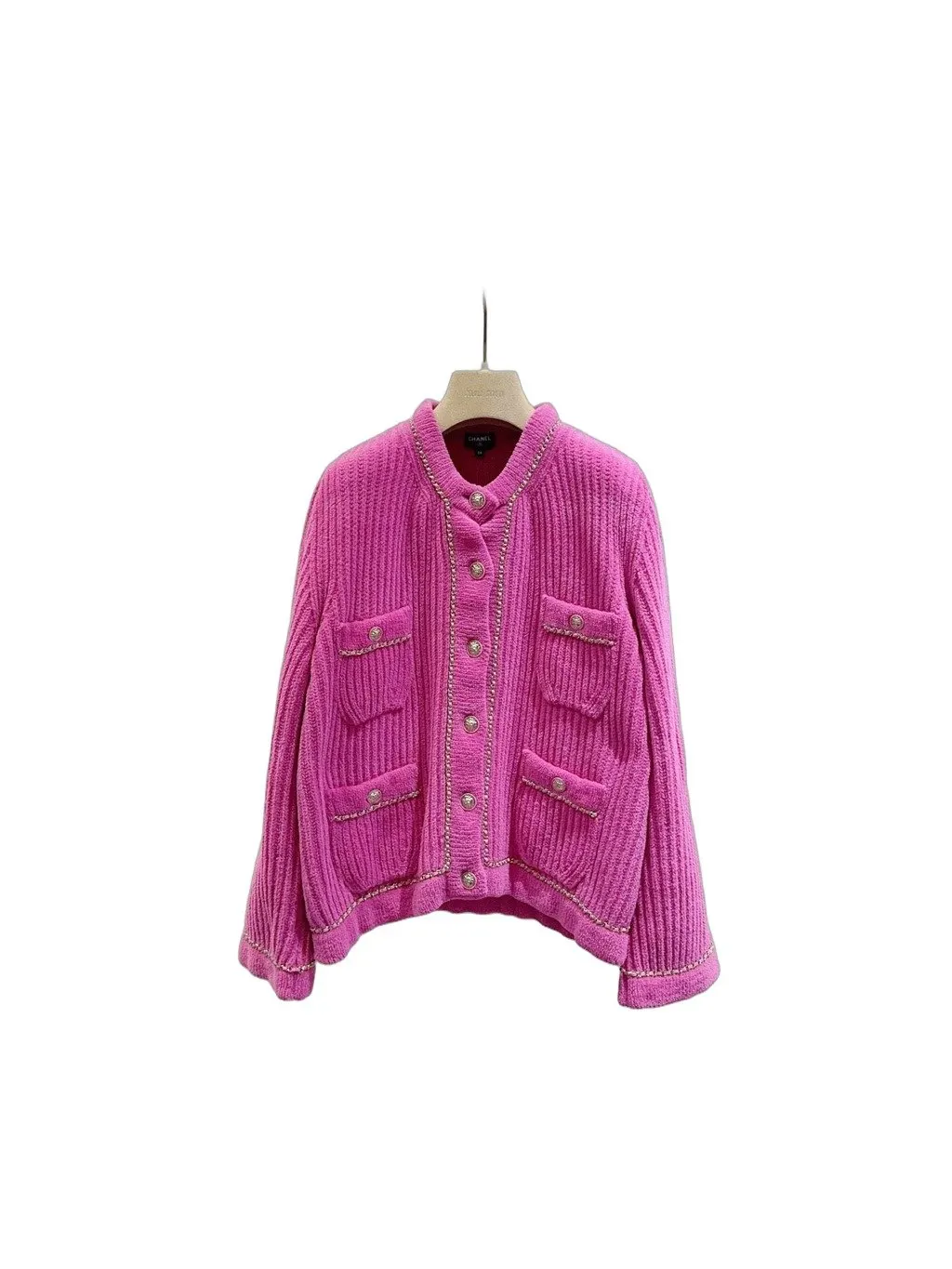 Chanel 22B Pink Velvet Jacket Pink Velvet Very good - Front View