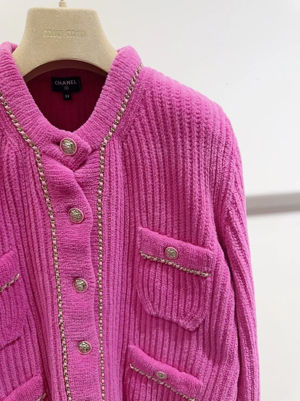 Chanel 22B Pink Velvet Jacket Pink Velvet Very good - Back View