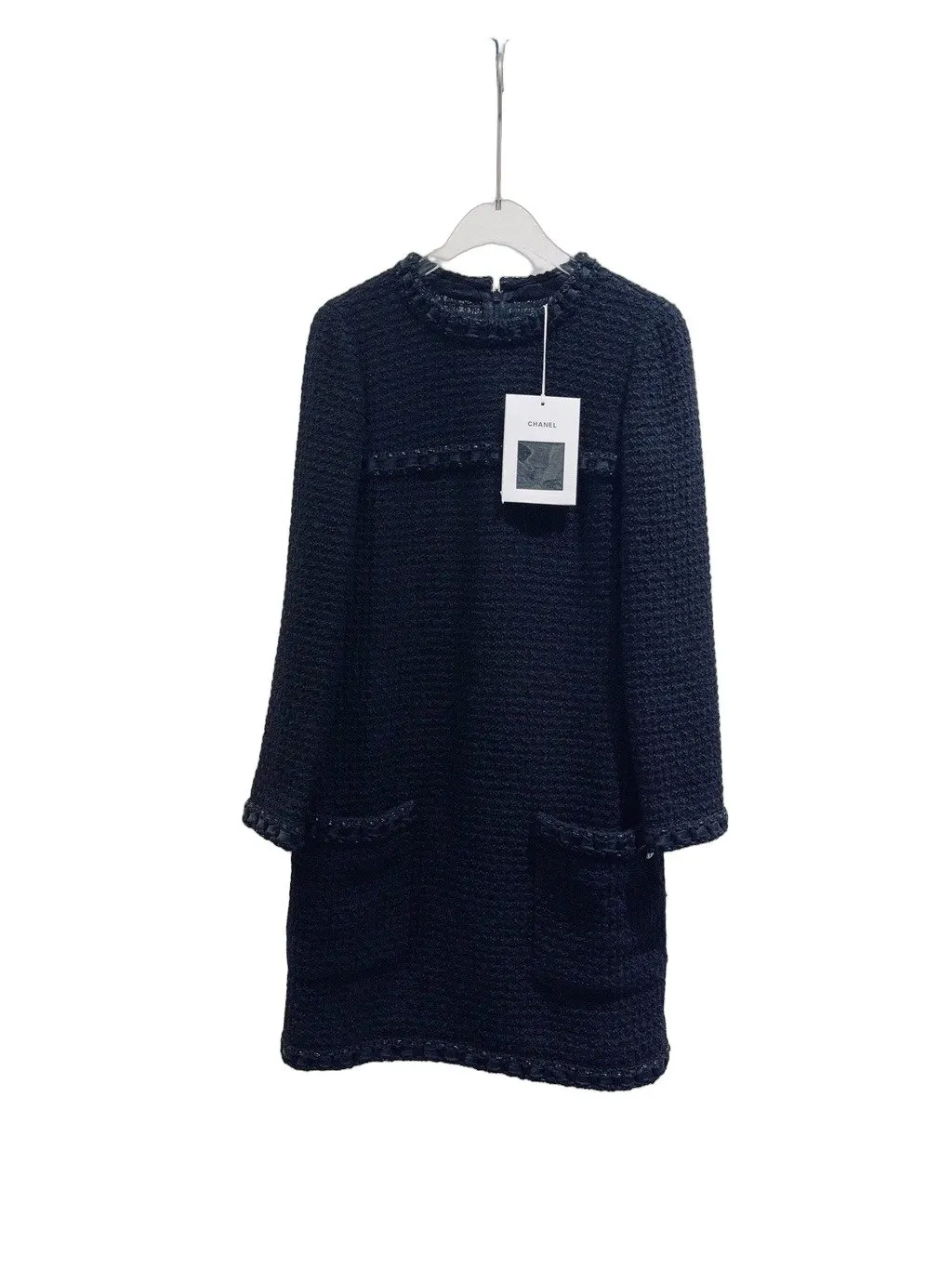 Chanel Navy Tweed Dress Navy Tweed Never worn - Front View