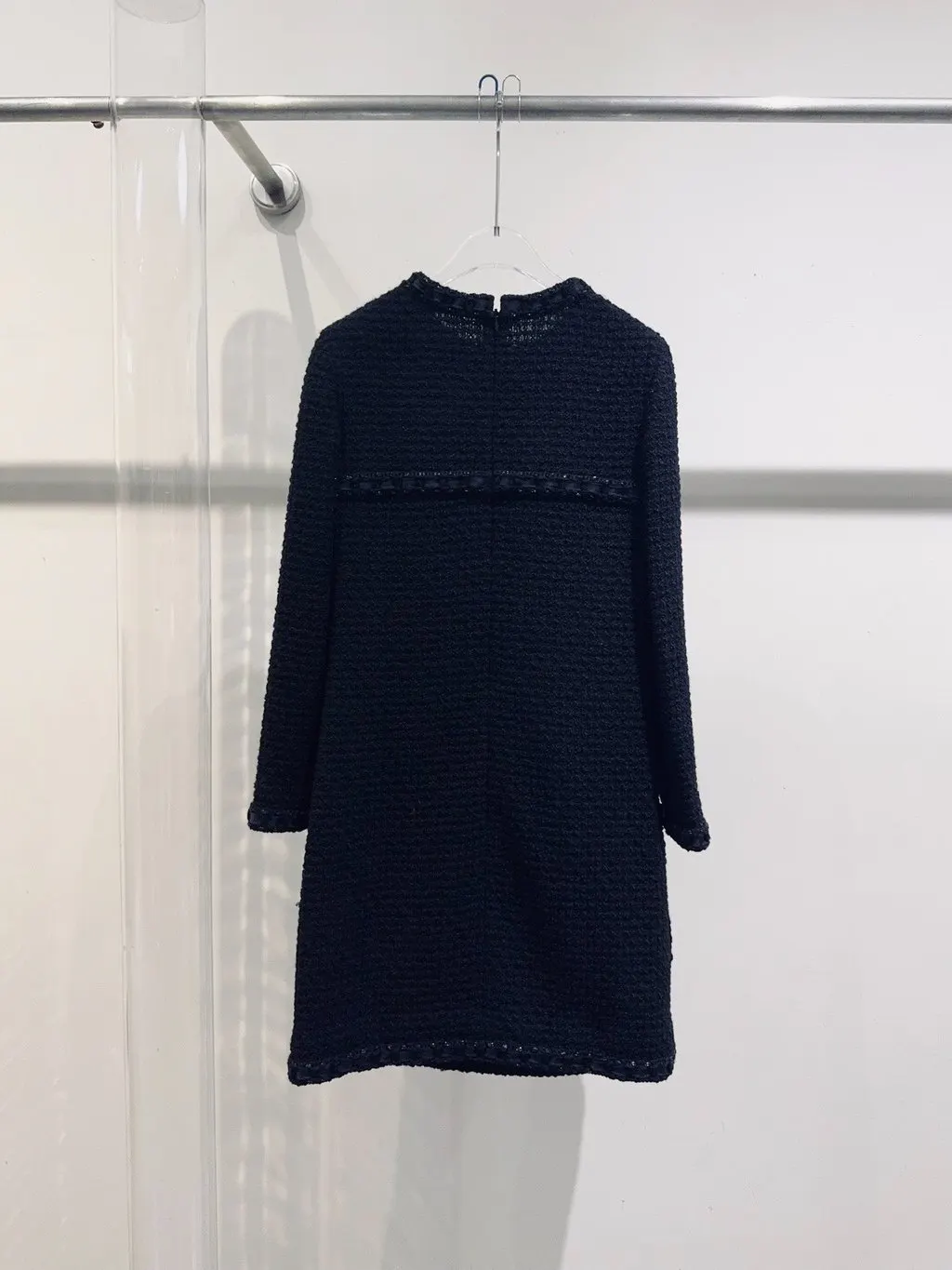 Chanel Navy Tweed Dress Navy Tweed Never worn - Back View