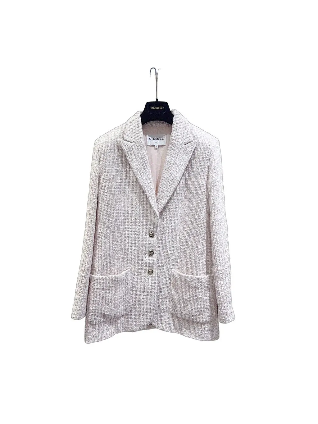 Chanel 24P Pink Tweed Jacket Pink Tweed Very good - Front View