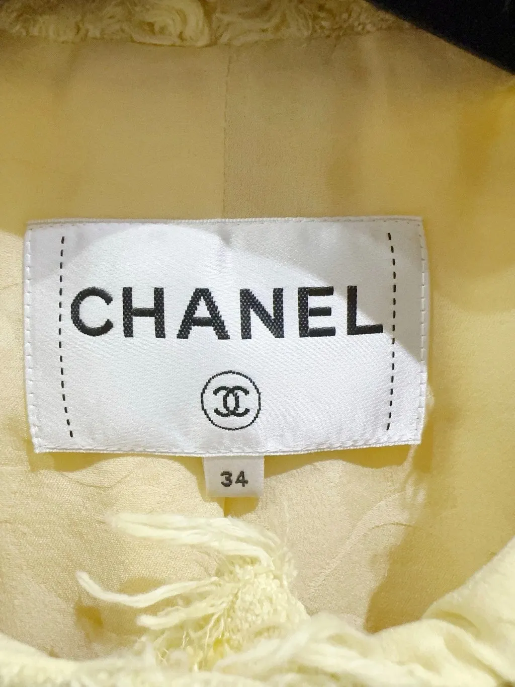 Chanel Yellow Tweed Jacket Yellow Tweed Very good - Back View