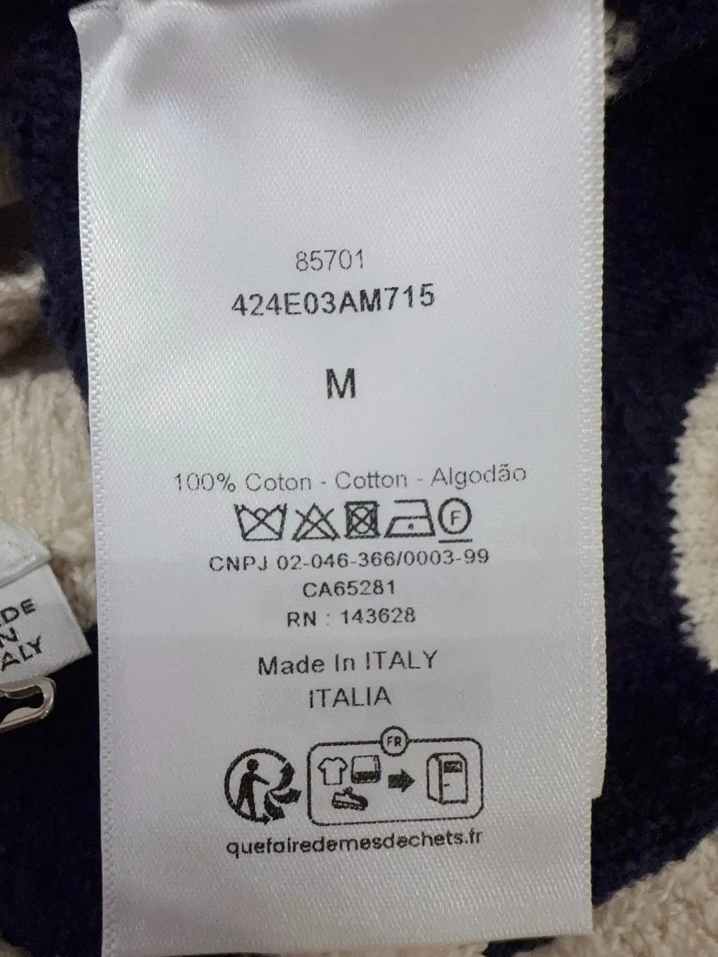 Dior Cotton Top MultiColor Cotton Never worn - Box View