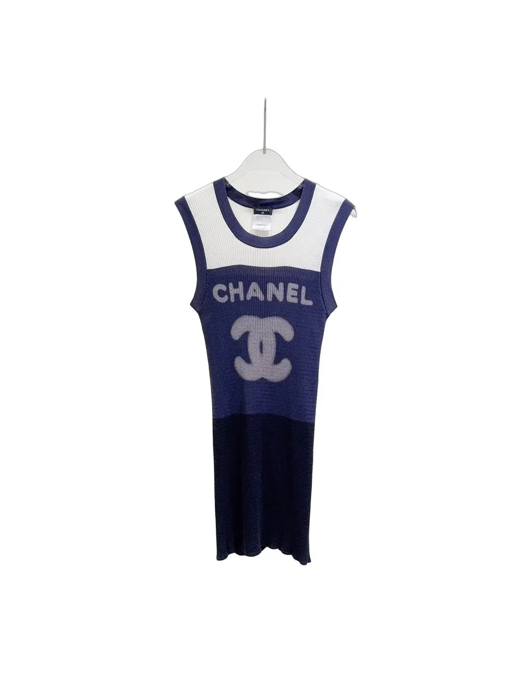 Chanel Navy Cotton Top Navy Cotton Very good - Front View