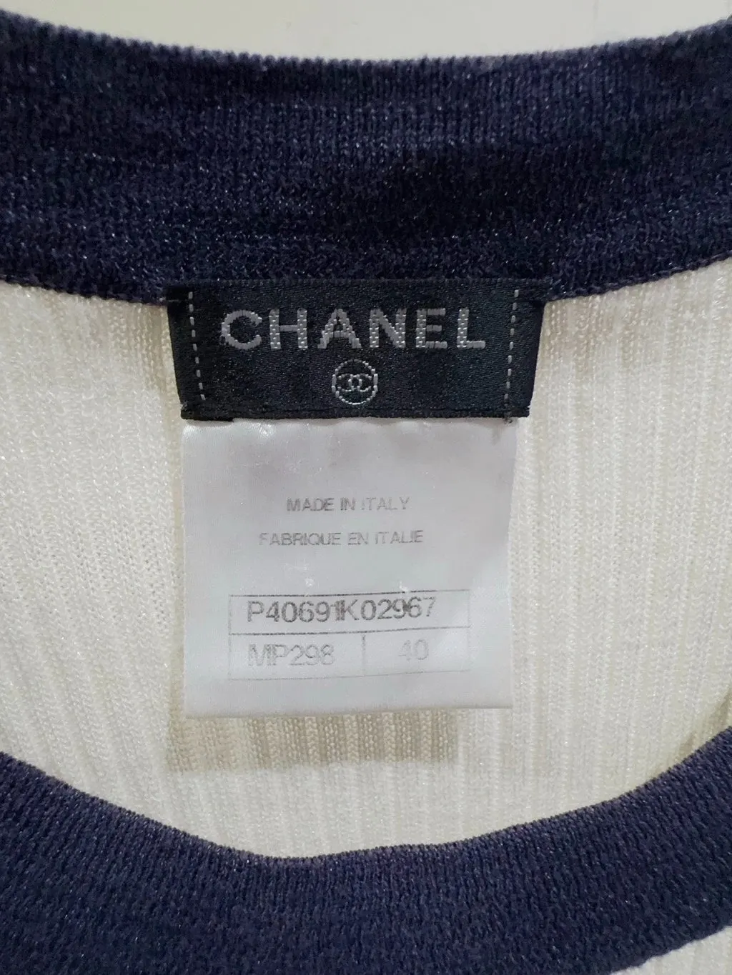 Chanel Navy Cotton Top Navy Cotton Very good - Back View