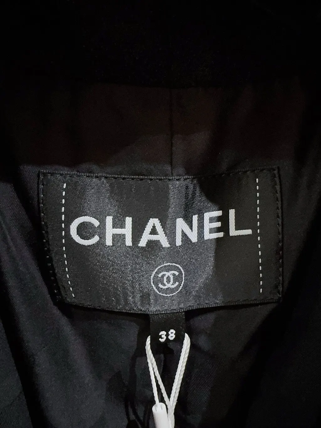 Chanel 24C Black Wool Coat Black Wool Never worn, with tag - Model View