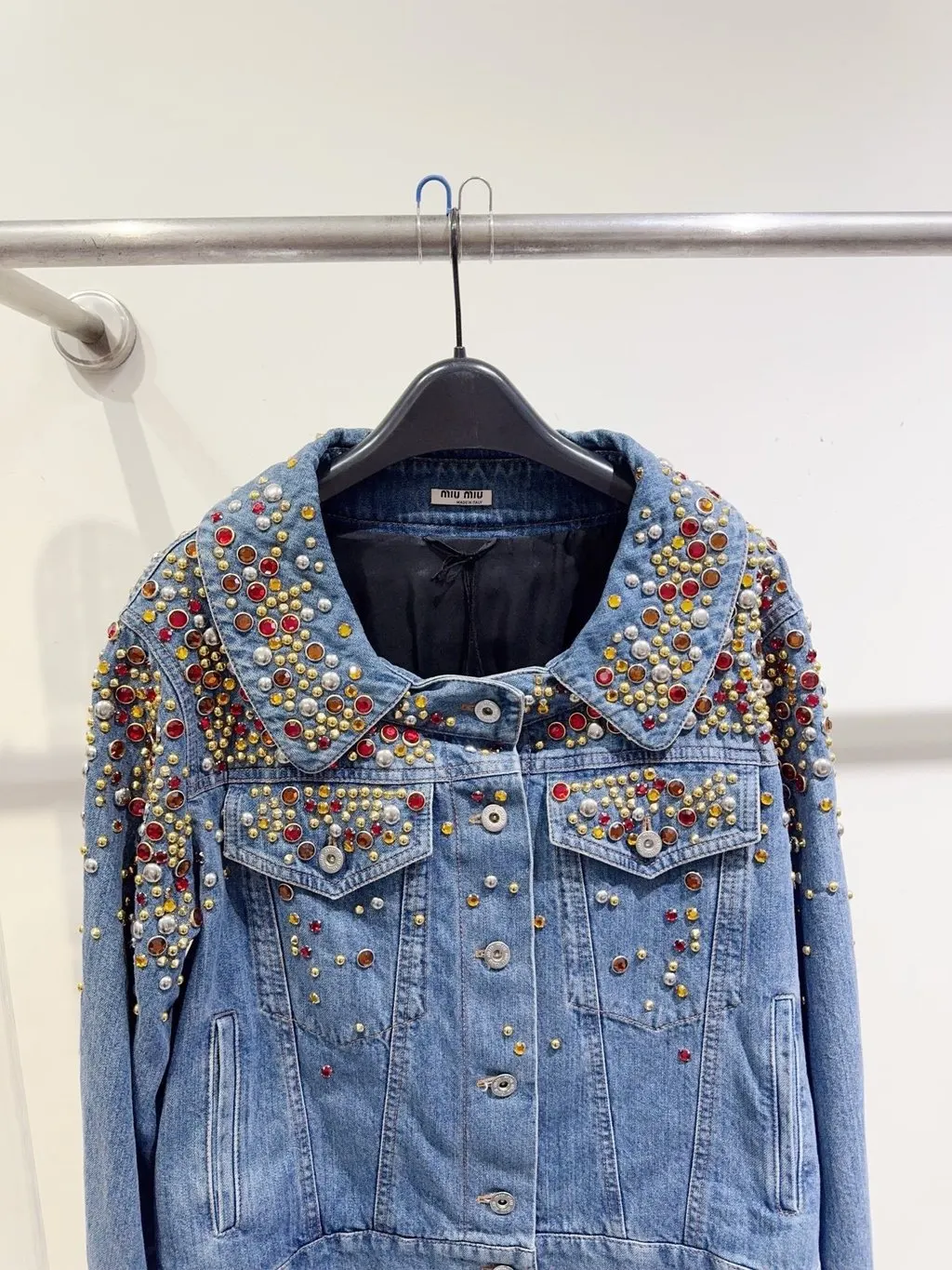 Miu Miu Blue Denim Jacket Blue Denim Never worn, with tag - Inside View