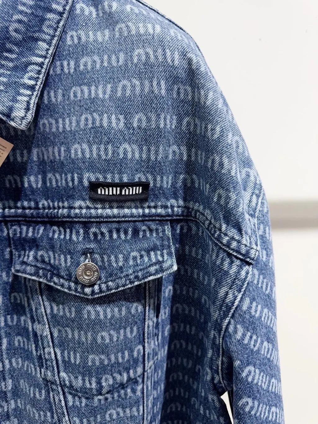 Miu Miu Blue Denim Jacket Blue Denim Never worn - Back View
