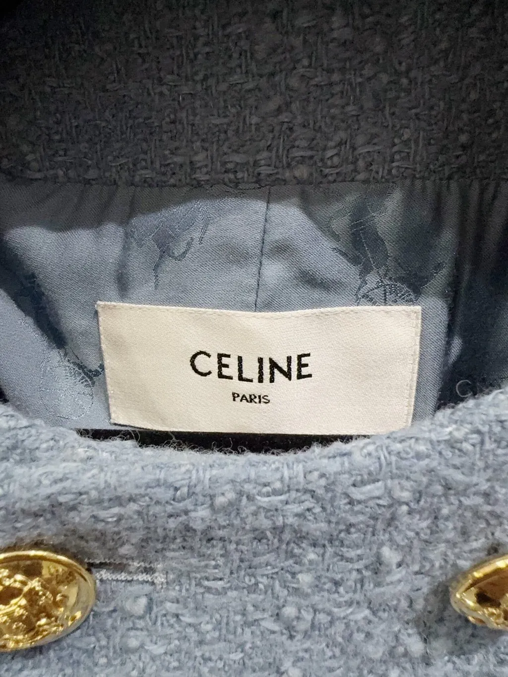 Celine Blue Tweed Jacket Blue Tweed Never worn - Back View