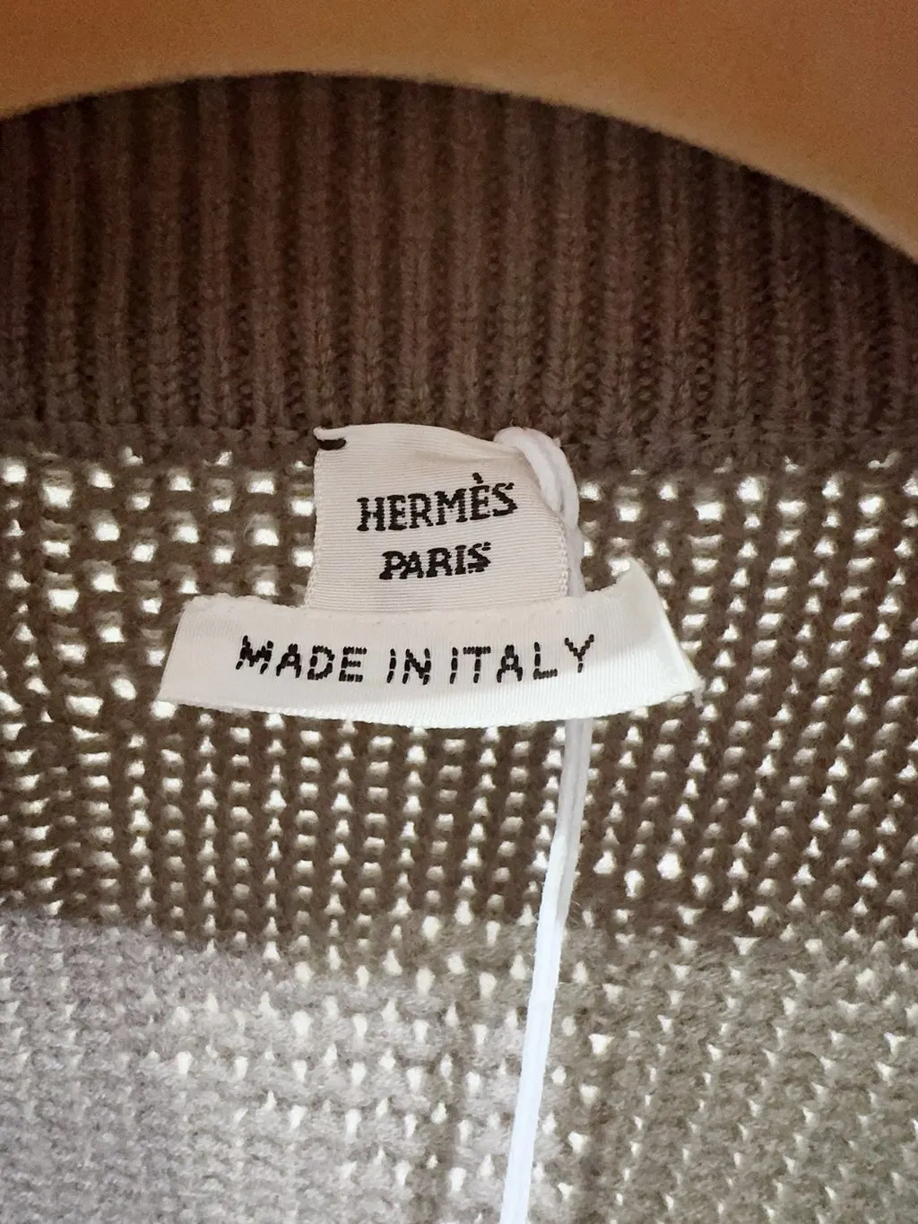 Hermès Brown Wool Knitwear Brown Wool Never worn - Back View