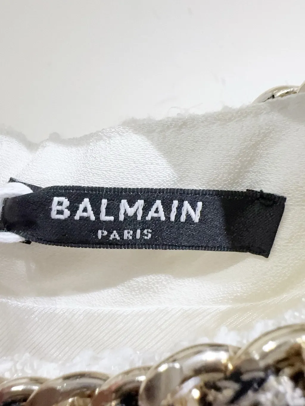 Balmain White Tweed Top White Tweed Never worn - Back View