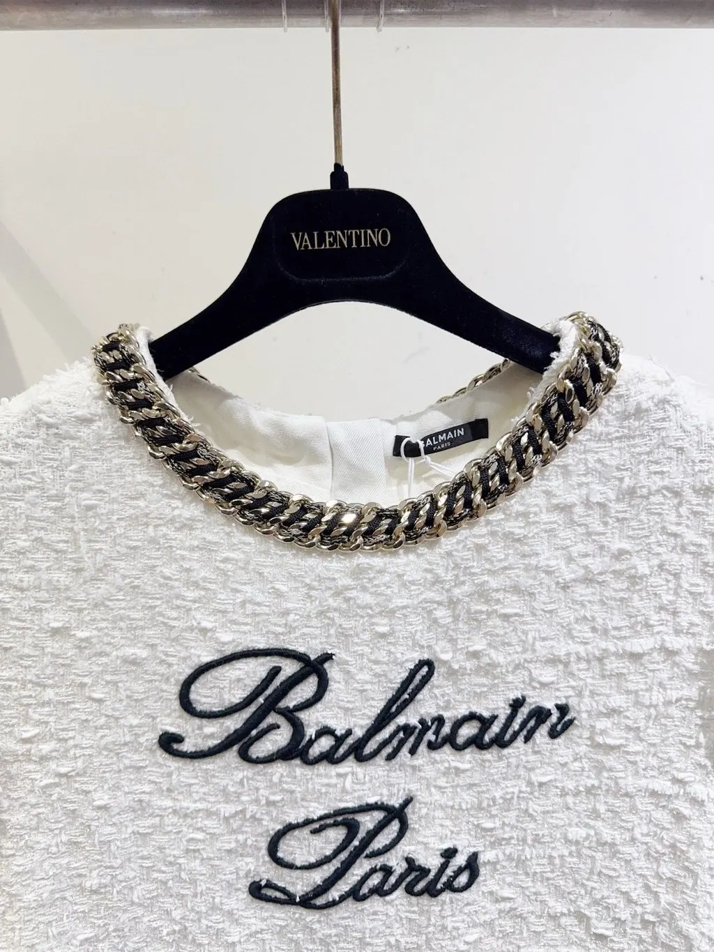 Balmain White Tweed Top White Tweed Never worn - Inside View