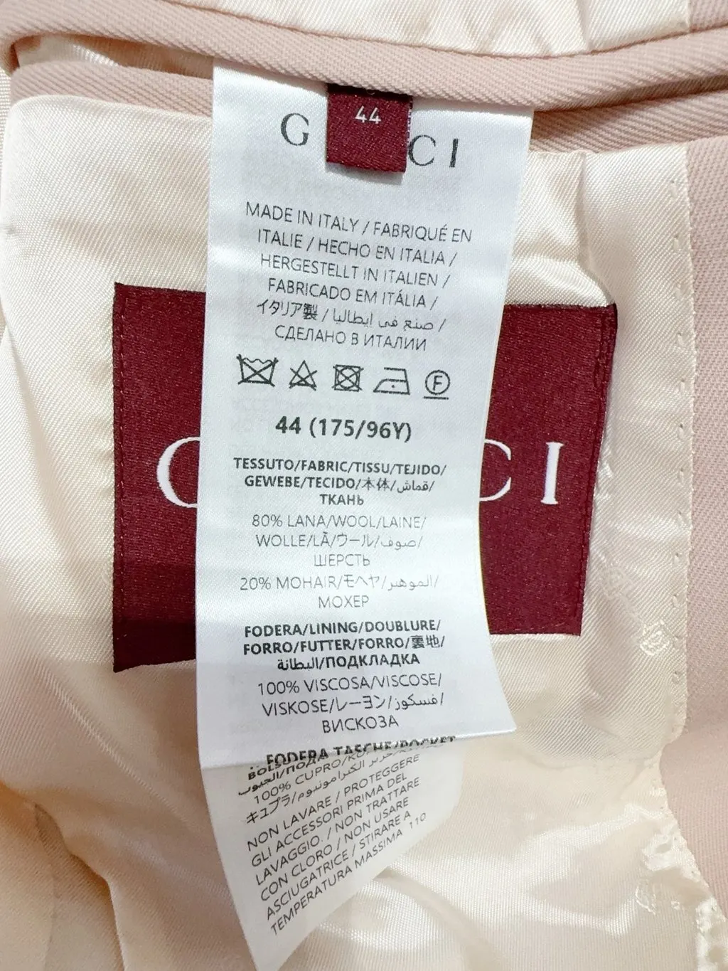 Gucci Pink Wool Jacket Pink Wool Never worn - Box View