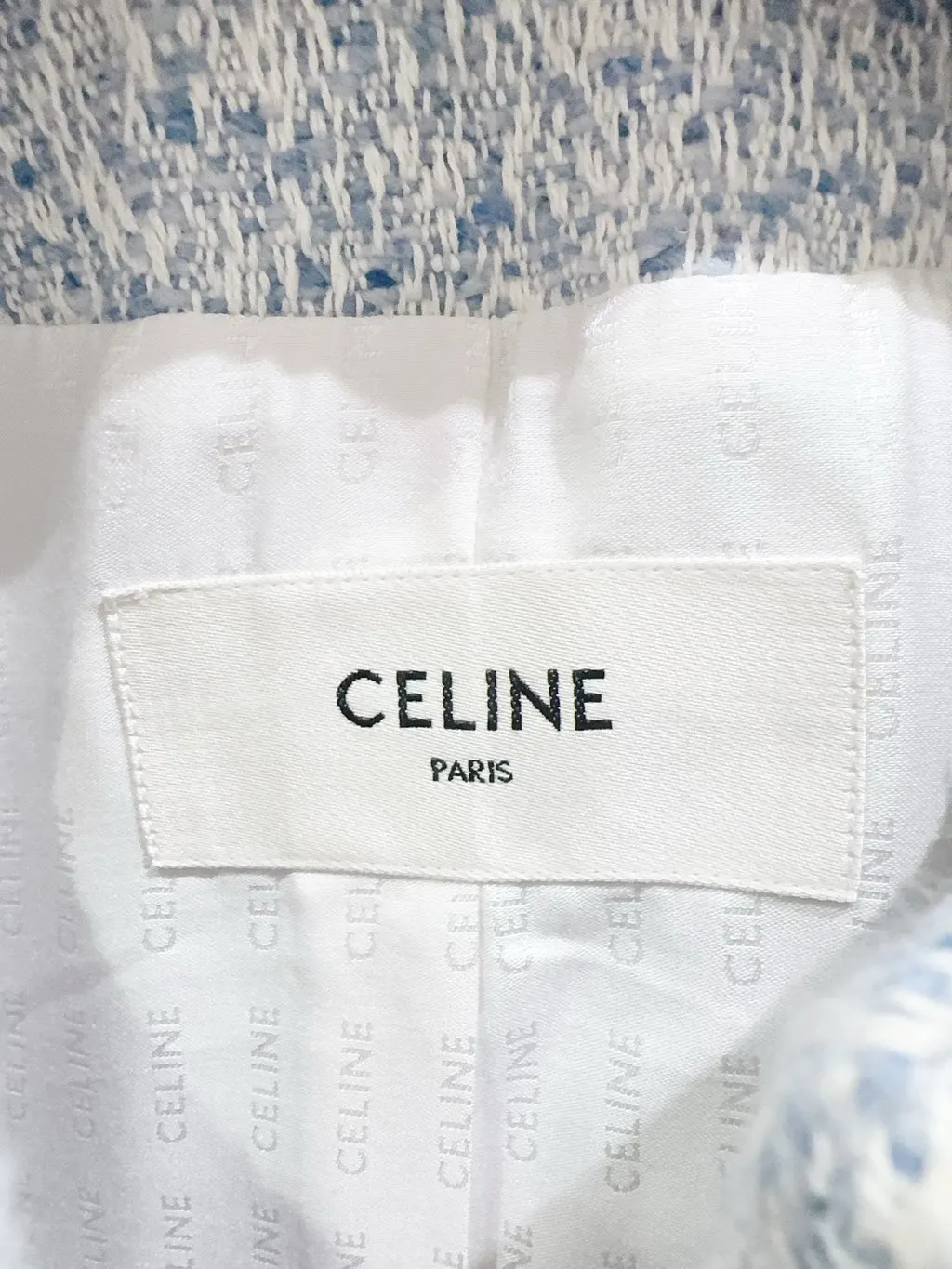 Celine Blue Tweed Jacket Blue Tweed Never worn, with tag - Back View