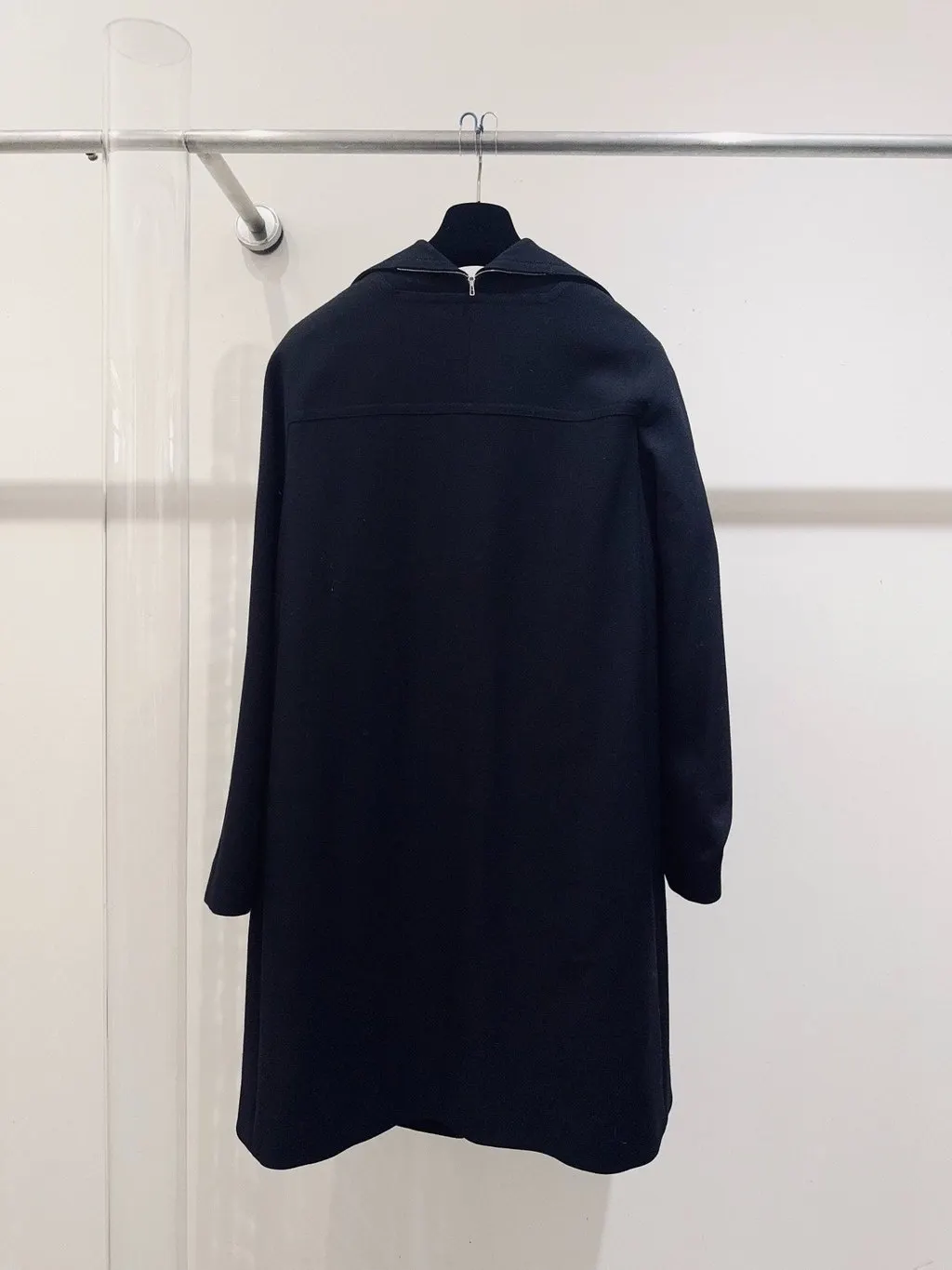 Hermès Black Wool Coat Black Wool Never worn, with tag - Inside View