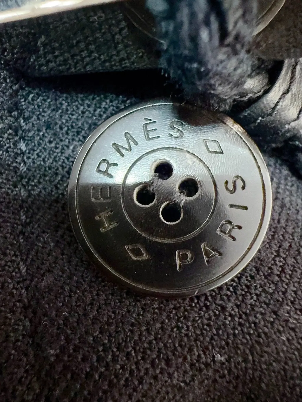 Hermès Black Wool Coat Black Wool Never worn, with tag - Model View